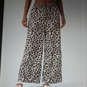 MEDIUM    HALARA LEOPARD WIDE LEG CASUAL PANTS